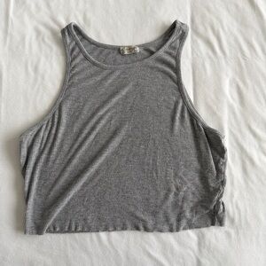 Free People Gray Ribbed Tank Top